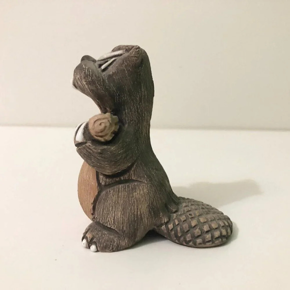 Vtg  Beaver Clay Figurine 3.25 Inch Tall Sculpture Figure - Picture 5 of 14